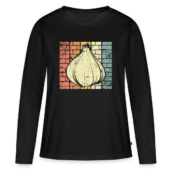 Ail - T-shirt manches longues Premium bio Femme - noir - Devant - Julia (174cm)