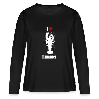 J'adore le homard - T-shirt manches longues Premium bio Femme - noir - Devant - Julia (174cm)