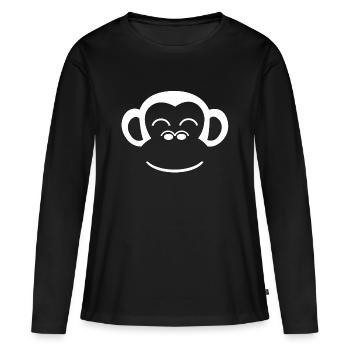 Monkey monkey face gorilla human monkey animal face - Women's Premium Organic Long Sleeve Shirt - black - Front - Julia (174cm)