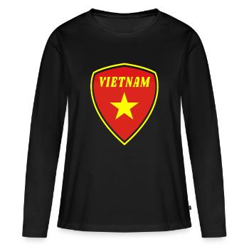 Vietnam Armoiries cadeau Hanoi Asie du Sud-Est Asie - T-shirt manches longues Premium bio Femme - noir - Devant - Julia (174cm)