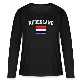 Nederland Arc-Flagge - Frauen Premium Bio Langarmshirt - Schwarz - Vorne - Julia (174cm)