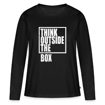 Think Outside The Box / Design Thinking - T-shirt manches longues Premium bio Femme - noir - Devant - Julia (174cm)