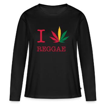 reggae - T-shirt manches longues Premium bio Femme - noir - Devant - Julia (174cm)