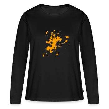 tache de couleur - T-shirt manches longues Premium bio Femme - noir - Devant - Julia (174cm)