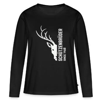 Protéger - T-shirt manches longues Premium bio Femme - noir - Devant - Julia (174cm)