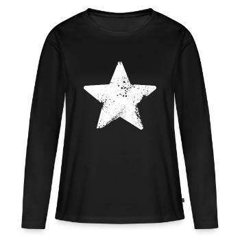 starry star splatter - Women's Premium Organic Long Sleeve Shirt - black - Front - Julia (174cm)