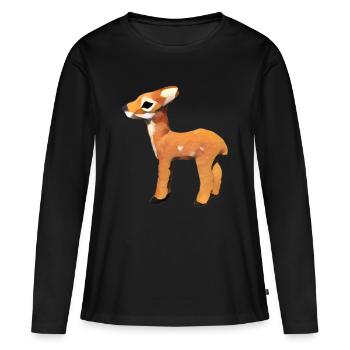 Conception fauve - T-shirt manches longues Premium bio Femme - noir - Devant - Julia (174cm)