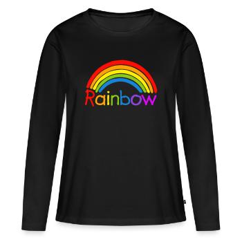 Arc en ciel arc en ciel LGBT - T-shirt manches longues Premium bio Femme - noir - Devant - Julia (174cm)