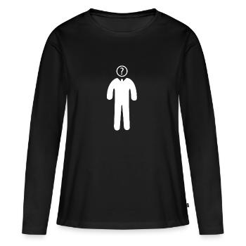 point d'interrogation - T-shirt manches longues Premium bio Femme - noir - Devant - Julia (174cm)