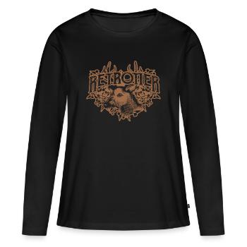 Tête de cerf de cerf orignal rétro Rennes - T-shirt manches longues Premium bio Femme - noir - Devant - Julia (174cm)