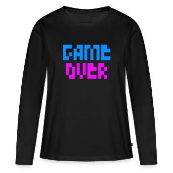 Game Over - Frauen Premium Bio Langarmshirt - Schwarz - Vorne - Julia (174cm)
