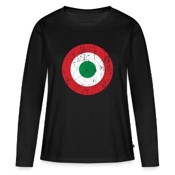 Italie coccarda avec effet vintage - T-shirt manches longues Premium bio Femme - noir - Devant - Julia (174cm)