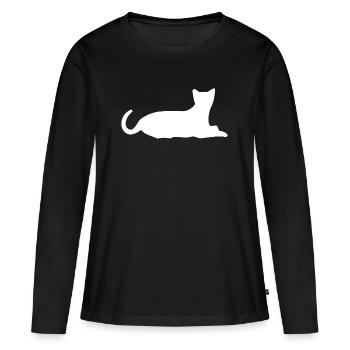 chat chat chat chat chat - T-shirt manches longues Premium bio Femme - noir - Devant - Julia (174cm)