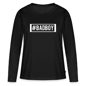 badboy - T-shirt manches longues Premium bio Femme - noir - Devant - Julia (174cm)