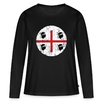 Effet vintage rosette de Sardaigne - T-shirt manches longues Premium bio Femme - noir - Devant - Julia (174cm)