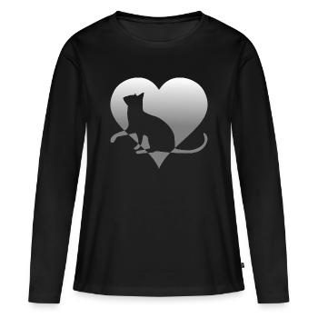chat chat chat chat chat minou chatte minou - T-shirt manches longues Premium bio Femme - noir - Devant - Julia (174cm)