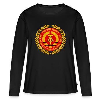 NVA Emblème - T-shirt manches longues Premium bio Femme - noir - Devant - Julia (174cm)