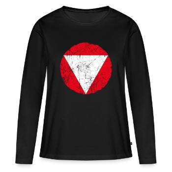 Österreich Luftfahrt-Cockade mit Vintage-Effekt - Frauen Premium Bio Langarmshirt - Schwarz - Vorne - Julia (174cm)
