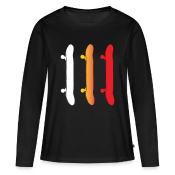Skateboard - Skateboards - T-shirt manches longues Premium bio Femme - noir - Devant - Julia (174cm)