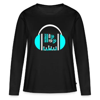 Neonkopfhörer mit Equalizer-Design - Frauen Premium Bio Langarmshirt - Schwarz - Vorne - Julia (174cm)