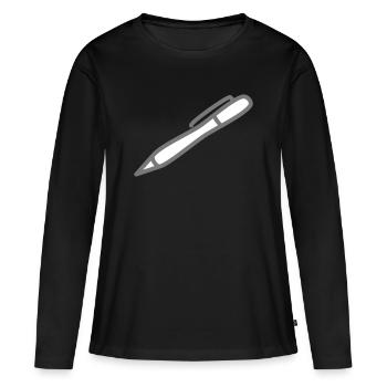 kugelschreiber pen - Frauen Premium Bio Langarmshirt - Schwarz - Vorne - Julia (174cm)