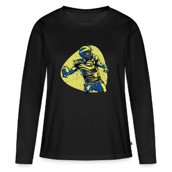 Vainqueur du quarterback du héros du football américain - T-shirt manches longues Premium bio Femme - noir - Devant - Julia (174cm)