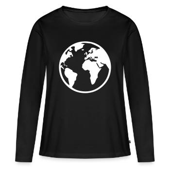 Erde - Frauen Premium Bio Langarmshirt - Schwarz - Vorne - Julia (174cm)