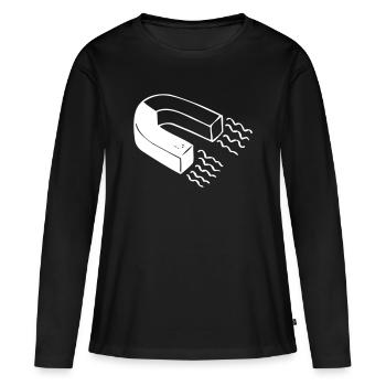 Un aimant - T-shirt manches longues Premium bio Femme - noir - Devant - Julia (174cm)