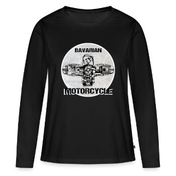 Moteur de boxe Bavarian Motorcycle - T-shirt manches longues Premium bio Femme - noir - Devant - Julia (174cm)