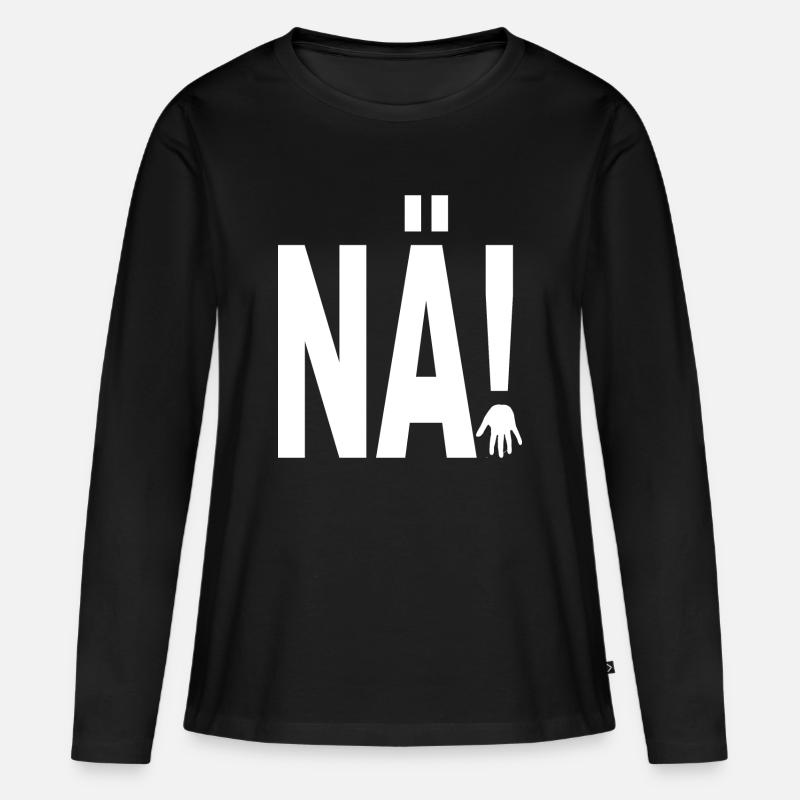 NÄ! - Frauen Premium Bio Langarmshirt - Schwarz