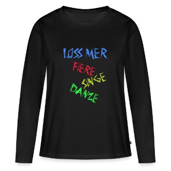 Loss mer fiere singe danze - Célébrer Danser - T-shirt manches longues Premium bio Femme - noir - Devant - Julia (174cm)