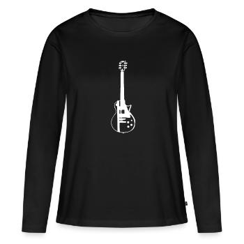 E-Gitarre - Frauen Premium Bio Langarmshirt - Schwarz - Vorne - Julia (174cm)