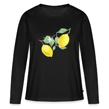 Citrons - T-shirt manches longues Premium bio Femme - noir - Devant - Julia (174cm)