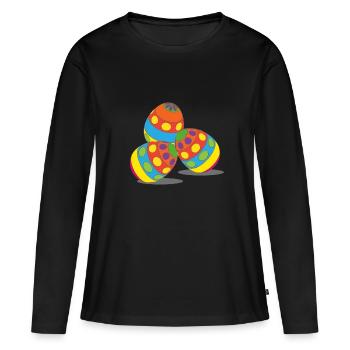 Easter eggs, easter, happy easter, happy eastern - Women's Premium Organic Long Sleeve Shirt - black - Front - Julia (174cm)