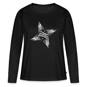 Partenaire de design couple superstar look love - T-shirt manches longues Premium bio Femme - noir - Devant - Julia (174cm)