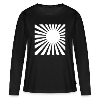 Le soleil levant - T-shirt manches longues Premium bio Femme - noir - Devant - Julia (174cm)