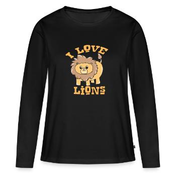 safari - T-shirt manches longues Premium bio Femme - noir - Devant - Julia (174cm)