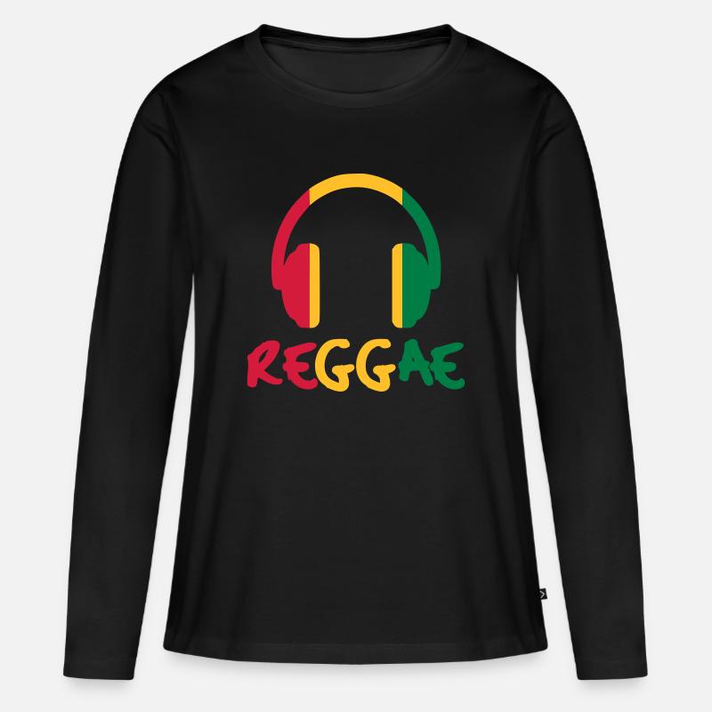 Reggae - Frauen Premium Bio Langarmshirt - Schwarz