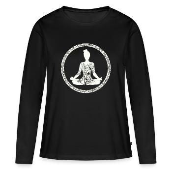Joga - Frauen Premium Bio Langarmshirt - Schwarz - Vorne - Julia (174cm)