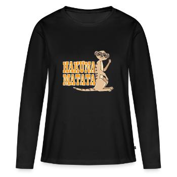 suricates - T-shirt manches longues Premium bio Femme - noir - Devant - Julia (174cm)