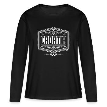 Croatie / Croatia / Croatie / Balkan - T-shirt manches longues Premium bio Femme - noir - Devant - Julia (174cm)