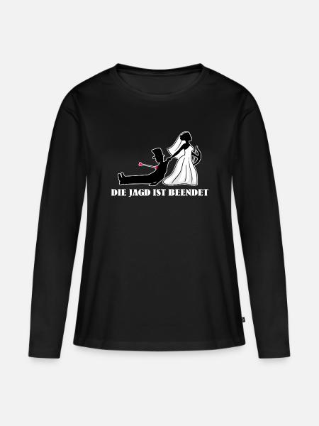 Junggesellinnenabschied Hochzeitsfeier Polterabend - Frauen Premium Bio Langarmshirt - Schwarz