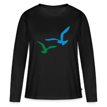 moewen vogel natur - Frauen Premium Bio Langarmshirt - Schwarz - Vorne - Julia (174cm)
