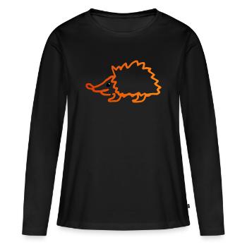 Hérisson - T-shirt manches longues Premium bio Femme - noir - Devant - Julia (174cm)