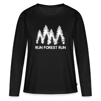 Run Forest Run - T-shirt manches longues Premium bio Femme - noir - Devant - Julia (174cm)