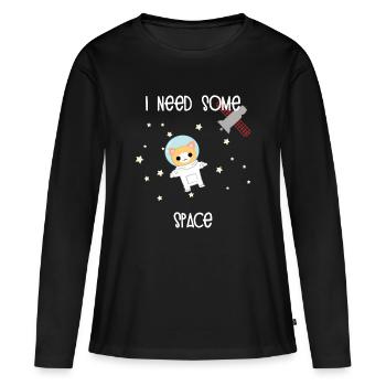 Chat scientifique - T-shirt manches longues Premium bio Femme - noir - Devant - Julia (174cm)