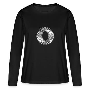 Cercle illusion optique illusion cadeau paradoxe - T-shirt manches longues Premium bio Femme - noir - Devant - Julia (174cm)
