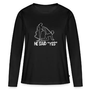 Hochzeitsfeier Junggeselle Junggesellin Party Fun - Frauen Premium Bio Langarmshirt - Schwarz - Vorne - Julia (174cm)