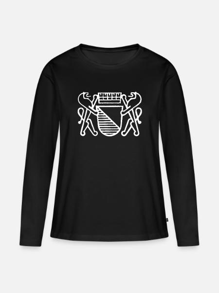 Zürich Wappen - Zürileu - Zürcher Flagge - Frauen Premium Bio Langarmshirt - Schwarz