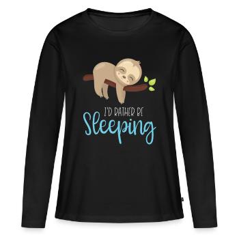 Je préfèrerais dormir - T-shirt manches longues Premium bio Femme - noir - Devant - Julia (174cm)